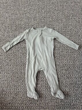 Woolino Light Gray Merino Wool Baby Footed Zipper Pajama